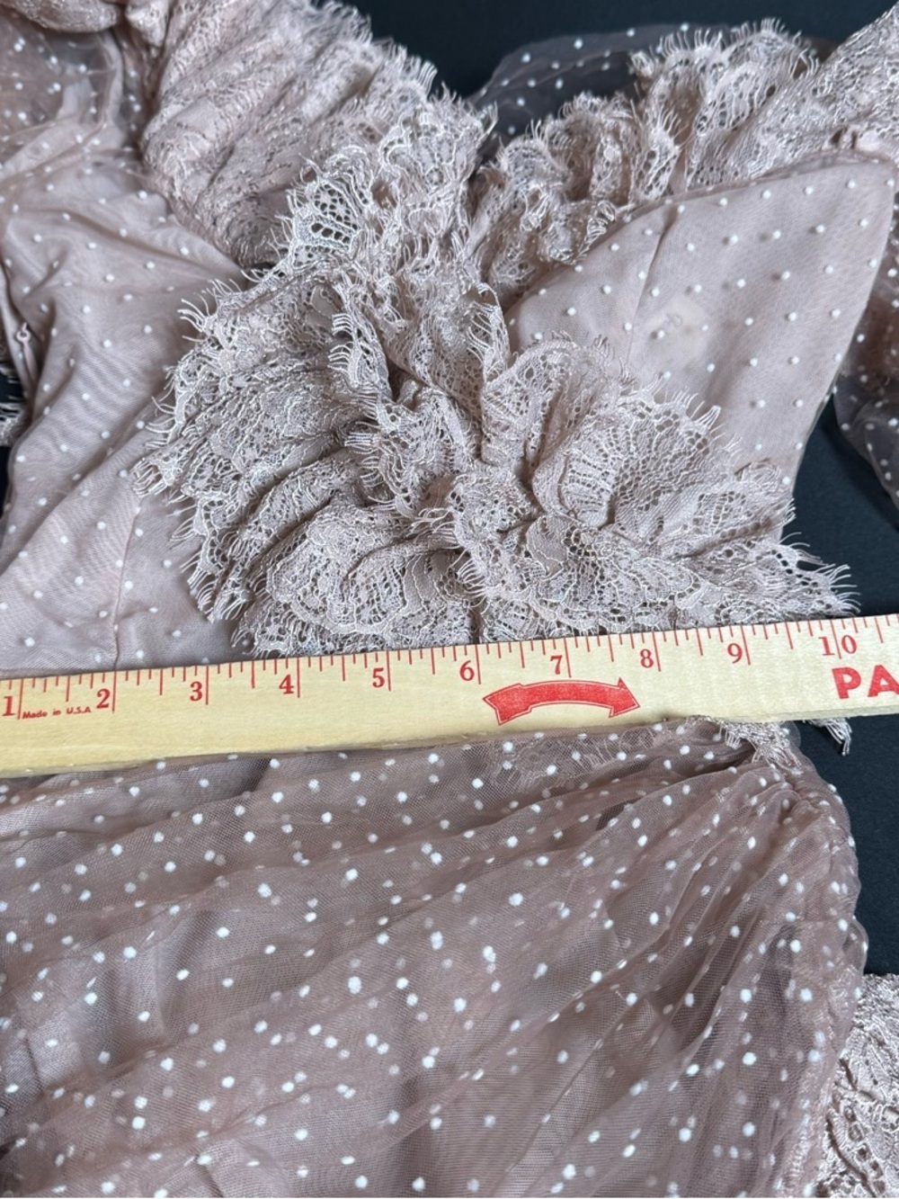 House of CB Sorrel Blush Lace Frill Mini Dress XS Luxury Glam - Picture 2 of 6